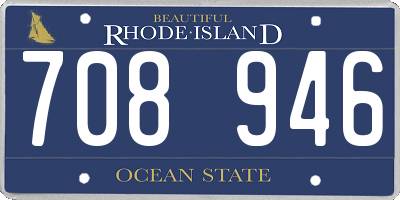 RI license plate 708946