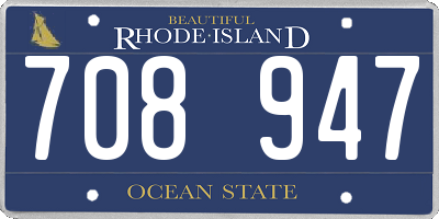 RI license plate 708947