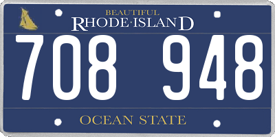 RI license plate 708948