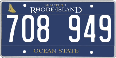RI license plate 708949