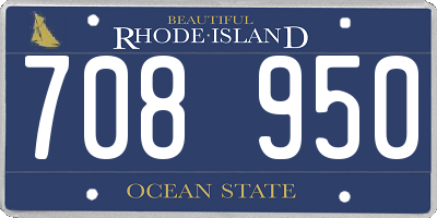 RI license plate 708950