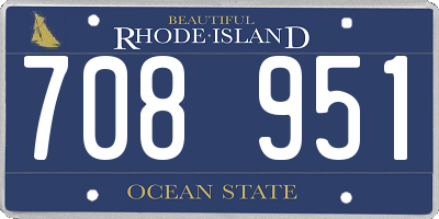 RI license plate 708951