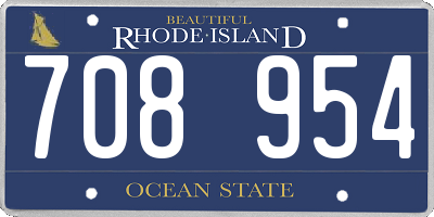 RI license plate 708954