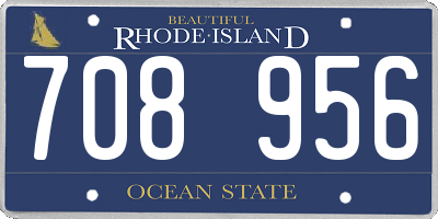 RI license plate 708956