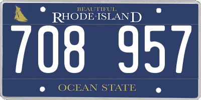 RI license plate 708957