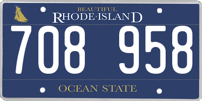 RI license plate 708958