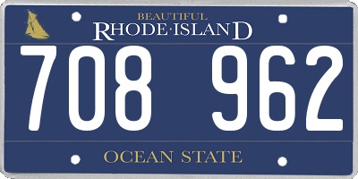 RI license plate 708962
