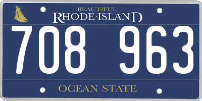 RI license plate 708963