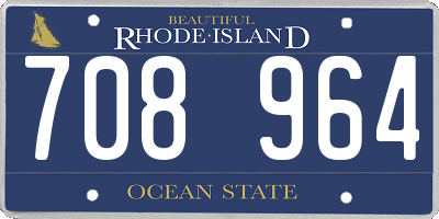 RI license plate 708964