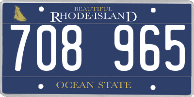 RI license plate 708965