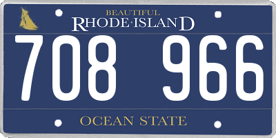 RI license plate 708966