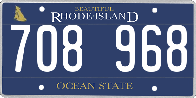 RI license plate 708968