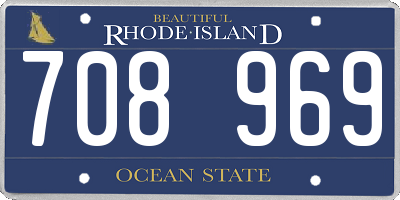 RI license plate 708969