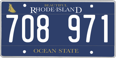 RI license plate 708971