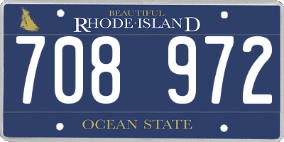 RI license plate 708972