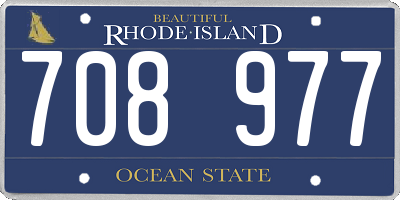 RI license plate 708977