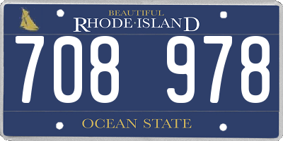 RI license plate 708978