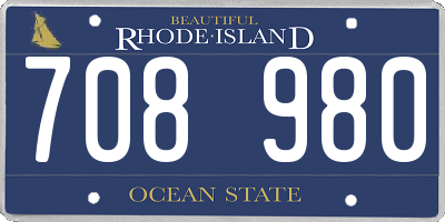 RI license plate 708980