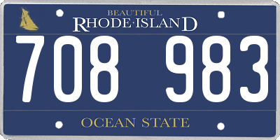 RI license plate 708983