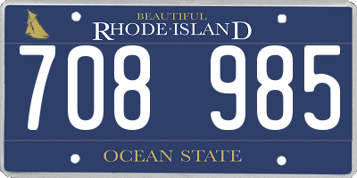 RI license plate 708985