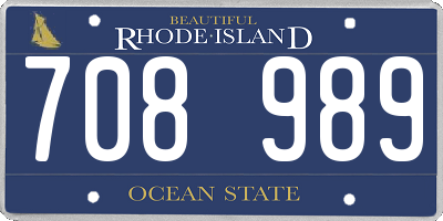 RI license plate 708989