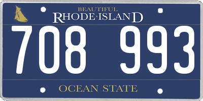 RI license plate 708993