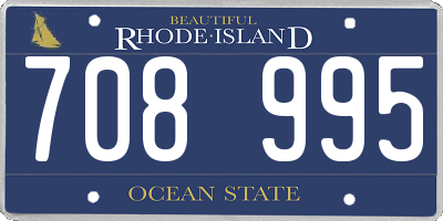 RI license plate 708995