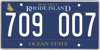 RI license plate 709007