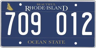 RI license plate 709012