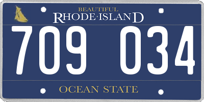 RI license plate 709034