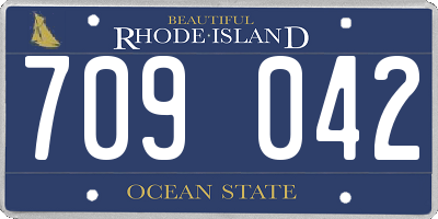 RI license plate 709042