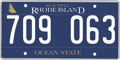 RI license plate 709063