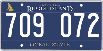 RI license plate 709072