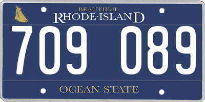 RI license plate 709089