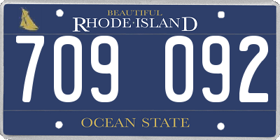 RI license plate 709092