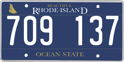 RI license plate 709137