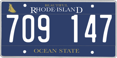 RI license plate 709147