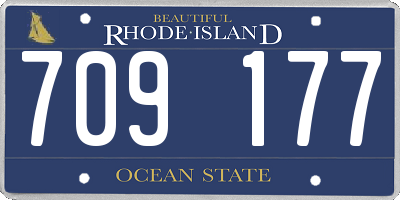 RI license plate 709177
