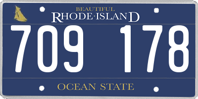 RI license plate 709178