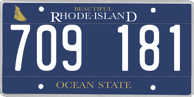 RI license plate 709181