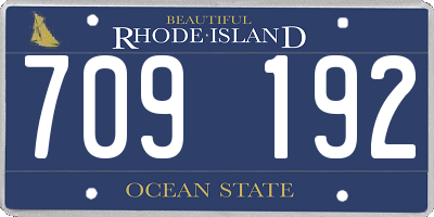 RI license plate 709192