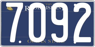 RI license plate 7092