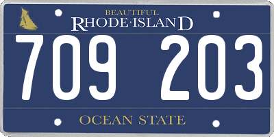RI license plate 709203