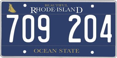 RI license plate 709204