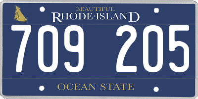 RI license plate 709205