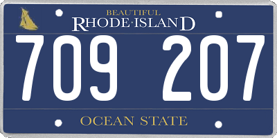 RI license plate 709207