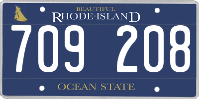 RI license plate 709208
