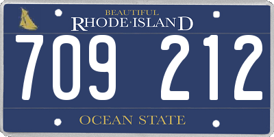 RI license plate 709212