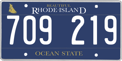 RI license plate 709219