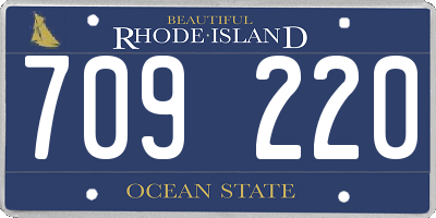 RI license plate 709220